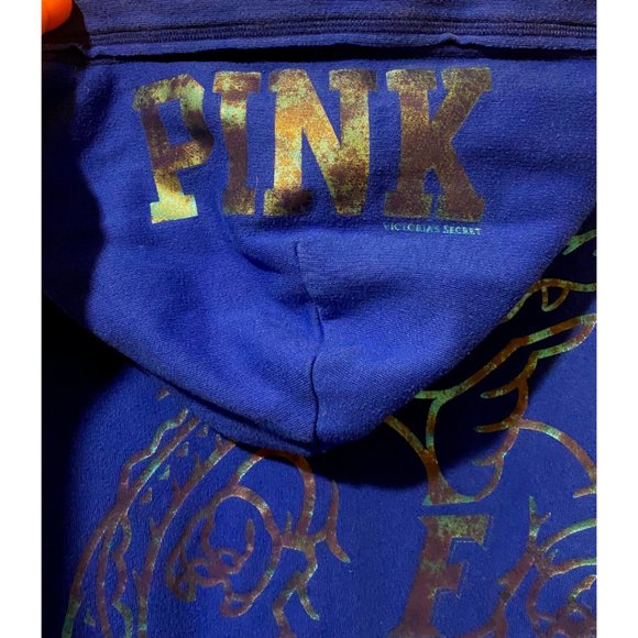 Pink Victoria's Secret Blue zipped lightweight hoodie Florida Gators sz M - Picture 7 of 8